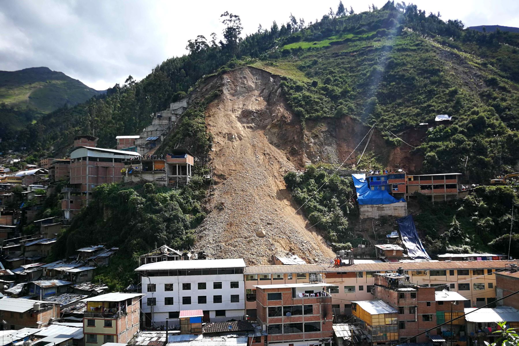 Derrumbe en Chavín de Huántar